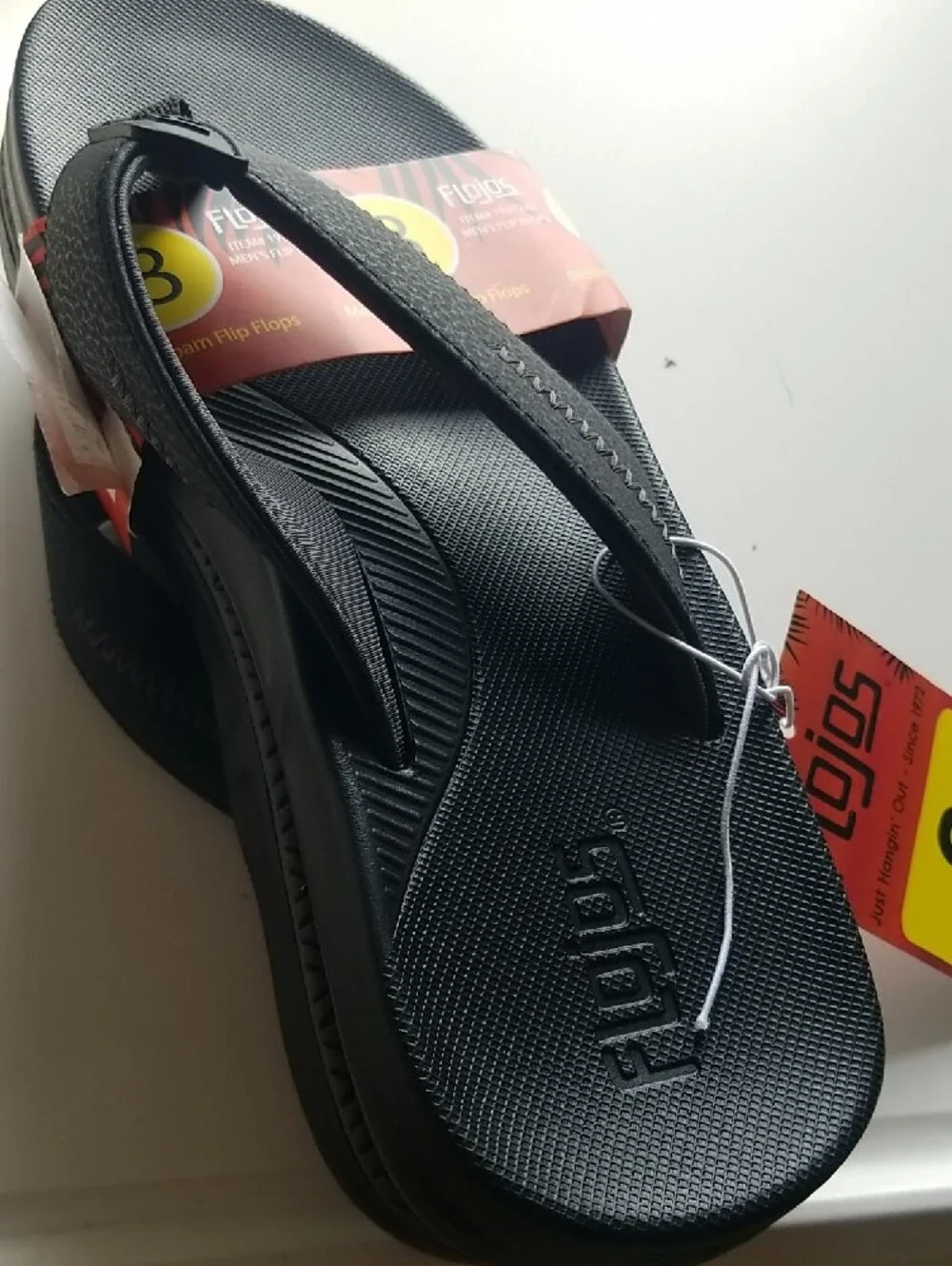 Flojos Black Foam Thong Sandals - Men's